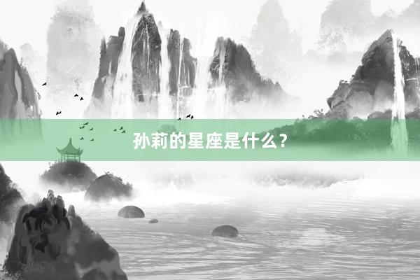 孙莉的星座是什么？