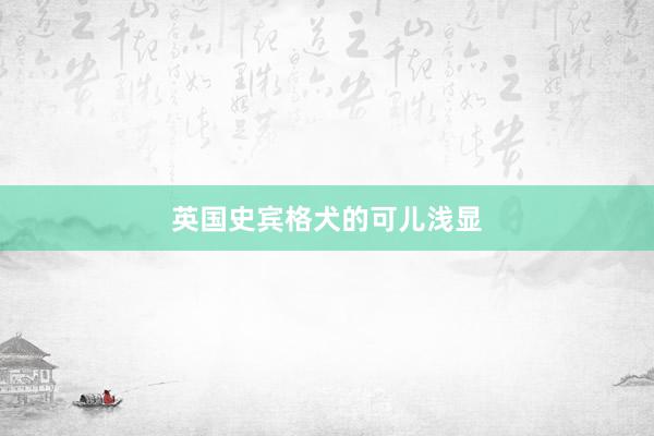 英国史宾格犬的可儿浅显